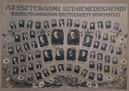 1928 Esztergom, A Szent Benedek Rendi Főgimnázium Tanárai és Végzett Növendékei, Kistabló Nevesített Portrékkal, 19,5x28 - Sonstige & Ohne Zuordnung