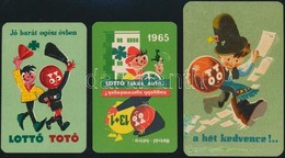 1957-1965 TOTÓ-LOTTÓ Kártyanaptárak, 3 Db - Pubblicitari