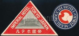Tokio Imperial Hotel, Marunouchi Hotel 2 Db Háború Előtti Japán Hotel Címke. / 2 Pre-1945 Japanese Hotel Labels From Tok - Publicidad