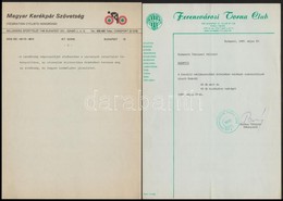 Kerékpározással Kapcsolatos Reklámanyagok, Fejléces Papírok (Magyar Kerékpár Szövetség, Ferencvárosi Torna Club, Hobby G - Publicidad
