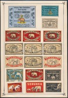 43 Db Svéd Gyufacímke Elefántok és Egyéb Témában 2 Kartonlapra Ragasztva - Unclassified
