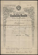 1908 Főhadnagyi Kinevezés Nagysági Sághy-Russek Aurél, A 76. Salis-Soglio Gyalogezred Hadnagya Részére - Altri & Non Classificati