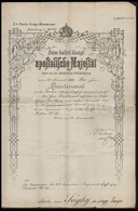 1873 Hadnagyi Kinevezés Nagysági Sághy Béla, Az 53. Lipót Herceg Gyalogezred Tartalékosa Részére - Sonstige & Ohne Zuordnung