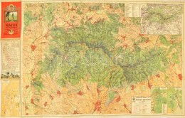 1933 Kirándulók Térképe 6/a.: Mátra, 1:50000, Magyar Királyi Állami Térképészet, Nagyon Szép állapotban, 61×99 Cm - Otros & Sin Clasificación