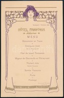 1905 Bp., A Hotel Pannonia Szecessziós Menkükártyája - Zonder Classificatie