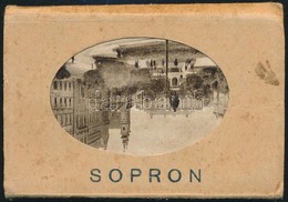 Cca 1920-1930 Sopron, 10 Képet Tartalmazó Leporelló, Tokban, 6×9 Cm - Ohne Zuordnung