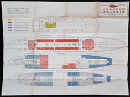 Cca 1970 MS Adjaria Hajó Szálláshelyeinek Alaprajza, 60×79 Cm - Ohne Zuordnung