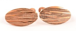 Aranyozott Ezüst(Ag) Ovális Fülbevalópár, Jelzett, 1,5×1,1 Cm, Nettó: 1,8 G - Other & Unclassified