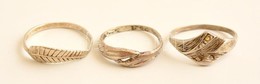 Ezüst(Ag) Gyűrű, 3 Db, Jelzett, Nettó: 3,9 G - Other & Unclassified