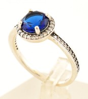 Ezüst(Ag) Pandora Kék Köves Gyűrű, Jelzett, Méret: 54, Bruttó: 2,3 G - Sonstige & Ohne Zuordnung