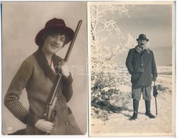 ** * 6 Db RÉGI Vadász Motívumlap és Fotó / 6 Pre-1945 Hunting Motive Postcards And Photos - Non Classés