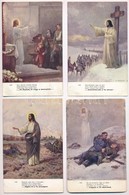 ** * 6 Db RÉGI Első Világháborús Katonai Művészlap Jézussal / 6 WWI K.u.K. Military Art Postcards With Jesus - Ohne Zuordnung