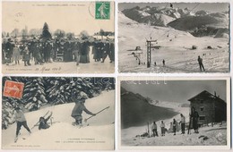 ** * 6 Db RÉGI Téli Sport Motívumlap: Síelés / 6 Pre-1945 Winter Sport Motive Postcards: Skiing - Ohne Zuordnung