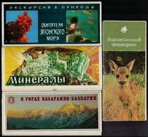 ** 4 Db MODERN Képeslapfüzet összesen 81 Lappal: élővilág A Szovjetunió Területéről, állatok, Tengeri élet, ásványok, He - Non Classés