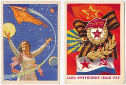 ** * 6 Db MODERN Szovjet Kommunista Propagandalap / 6 Modern Soviet Communist Propaganda Art Postcards - Non Classés