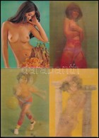 ** 4 Db MODERN Erotikus Dimenziós Motívumlap, Meztelen Hölgyek / 4 MODERN Erotic Dimensional (3D) Motive Cards, Nude Lad - Ohne Zuordnung