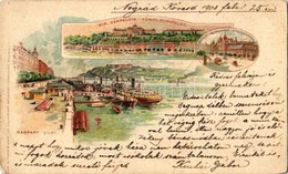 T2/T3 1903 Budapest, Királyi Várpalota, Rakpart, Nyugati Pályaudvar. Litho (EK) - Ohne Zuordnung