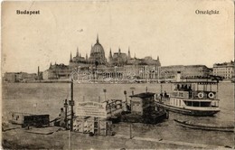 * T3 1917 Budapest V. Országház, Császárfürdői Jegyek, Újpest Ingahajó Hunyadi János Keserűvíz Reklámmal, Sírkő és Gyors - Ohne Zuordnung