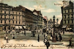 * T2/T3 1906 Budapest VI. Oktogon Tér, Ernyei Lajos és Komlódi Jakab üzlete, Villamosok. Divald Károly 239. (Rb) - Ohne Zuordnung