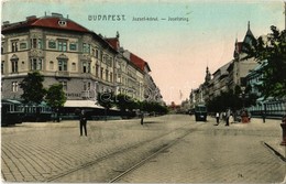 T2/T3 1907 Budapest VIII. József Körút, Valéria Kávéház, Villamos, Utcaseprő (EK) - Unclassified