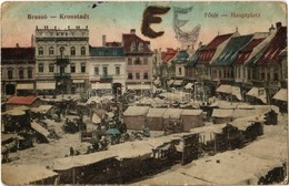 T2/T3 1915 Brassó, Kronstadt, Brasov; Fő Tér, Piac, Robert Weber üzlete / Main Square, Market, Shops (EK) - Ohne Zuordnung