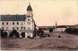 T3 1916 Gyulafehérvár, Alba Iulia; Novák Ferenc Tér, Schlesinger Testvérek, Grund János és Weisz Adolf üzlete / Square,  - Ohne Zuordnung