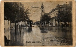 T3 Lugos, Lugoj; Árvíz Lugoson (1912), Templom Utca, Kávéház. Naschitz László Fényképész Felvétele. Gutenberg Nyomda Kia - Ohne Zuordnung