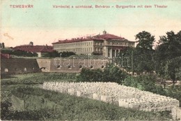 T2/T3 Temesvár, Timisoara; Várrészlet, Színház, Belváros, Kőraktár. Moravetz Testvérek Kiadása / Castle, Theatre, Stone  - Ohne Zuordnung