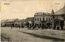 T2/T3 1915 Gálszécs, Secovce; Piac Tér, Polgári Takarékpénztár, Klein Jenő, Perlmutter Manó úri Szabó üzlete / Market Sq - Non Classificati