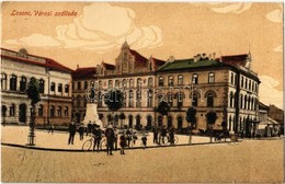 T2/T3 1917 Losonc, Lucenec; Városi Szálloda, Kerékpárosok, Városi Polgári Leány Iskola. Kiadja Kármán Zsigmond / Hotel,  - Ohne Zuordnung