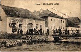 T2/T3 1922 Németlipcse, Deutschliptsch, Nemecká Lupca, Partizánska Lupca; Daniacs Daniel üzlete, Híd, Falubeliek, Schich - Ohne Zuordnung