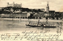 T2/T3 Pozsony, Pressburg, Bratislava; Vár, Gőzhajó / Castle, Steamship (EK) - Ohne Zuordnung