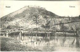 ** T1 Huszt, Chust; Várrom, Fahíd. Mandlovits Lipót Kiadása / Castle Ruins, Wooden Bridge - Ohne Zuordnung