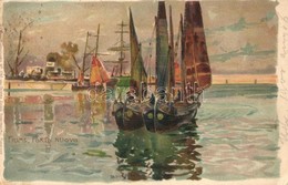 T2/T3 Fiume, Porto Nuovo. Künstlerpostkarte No. 1142. Von Ottmar Zieher, Litho S: Raoul Frank (EK) - Ohne Zuordnung