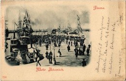 T2/T3 1900 Fiume, Rijeka; Molo Adamich / Steamer, Steamships, Crowded Molo. C. Ledermann Jr. 716. (fl) - Non Classificati