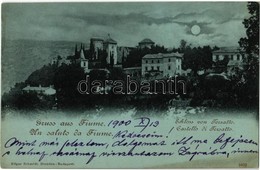 T2/T3 1900 Fiume, Rijeka; Schloss Von Tersatto / Castello / Trsat Castle + Fiume-Zágráb 64. Sz. Vasúti Mozgóposta Bélyeg - Non Classificati