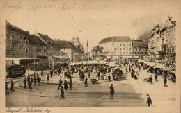 T2 Zagreb, Jelacicev Trg / Square, Market, Tram - Ohne Zuordnung