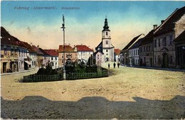 T2/T3 1917 Fehring (Steiermark), Hauptplatz / Main Square, Shops, Church. Verlag Jos. A. Kienreich. Phot. D. Kunstversla - Zonder Classificatie
