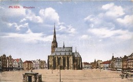 T2 Pilsen, Plzen; Ringplatz / Square With Church - Unclassified