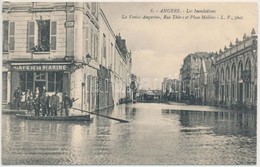 T4 Angers, Les Inondations, La Venise Angevine, Rue Thiers, Place Moliere, Cafe De La Marine / Flood, Streets, Cafe Shop - Zonder Classificatie