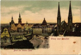 ** T2/T3 Dresden, Blick Von Webers Hotel / General View, Church, Tram (EK) - Zonder Classificatie