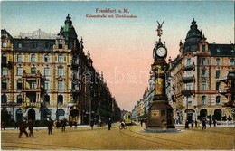 * T2 Frankfurt Am Main, Kaiserstraße Mit Uhrtürmchen / Street View, Clocktower, Tram, Bicycle, Hotel New York, Shops - Zonder Classificatie