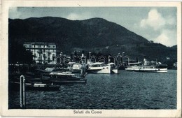 T2/T3 Lago Di Como, Port, Harbor With Steamships, Motorboats (EK) - Zonder Classificatie