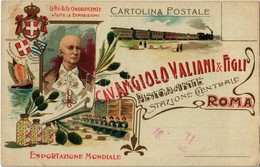 T2/T3 1909 Rome, Roma; Cav. Angiolo Valiani & Figli Ristorante Stazione Centrale / Italian Restaurant Advertisement Card - Zonder Classificatie