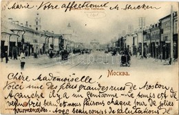 T2/T3 1900 Moscow, Moskau, Moscou;  Rue Tverskaia / Tverskaya Street, Shops, Horse-drawn Carriages (EK) - Zonder Classificatie