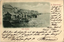 T2/T3 1899 Sankt-Peterburg, Saint Petersburg, St. Petersbourg; Quai Anglais / English Quay With Steamships, Boats (EK) - Unclassified