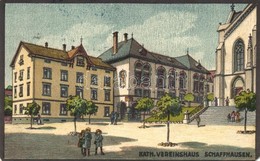 T4 Schaffhausen, Kath. Vereinshaus / Catholic Association's House Litho S: I. Nohl (EM) - Ohne Zuordnung