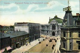 ** T2 Odessa, Theatre De Ville Vu De La Rue Richelieu / Richelieu Street, City Theater, Horse-drawn Tram - Non Classificati