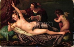 ** T3 Danae / Erotic Art Postcard, Litho. S: Van Dyck (small Tear) - Non Classés