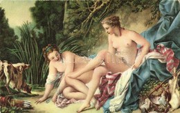** T2/T3 Diana Im Bade / Erotic Art Postcard, Stengel & Co. No. 29250, S: Francois Boucher (worn Edges) - Zonder Classificatie